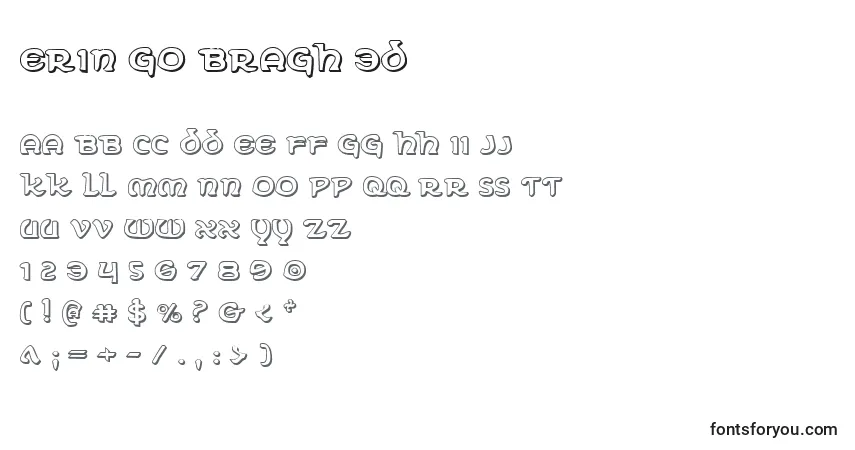 Czcionka Erin Go Bragh 3D – alfabet, cyfry, specjalne znaki