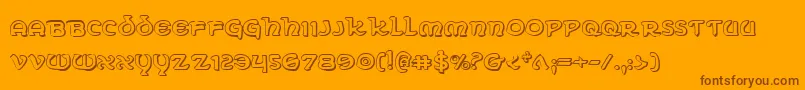 Erin Go Bragh 3D-Schriftart – Braune Schriften auf orangefarbenem Hintergrund
