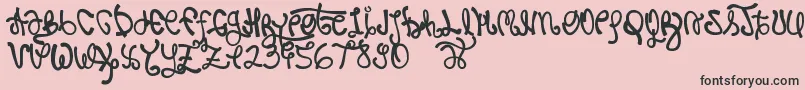 Rypote-Schriftart – Schwarze Schriften auf rosa Hintergrund