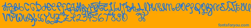 Rypote Font – Blue Fonts on Orange Background