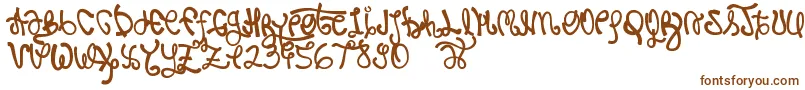 Rypote-Schriftart – Braune Schriften auf weißem Hintergrund