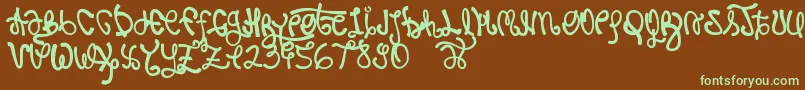 Rypote-fontti – vihreät fontit ruskealla taustalla