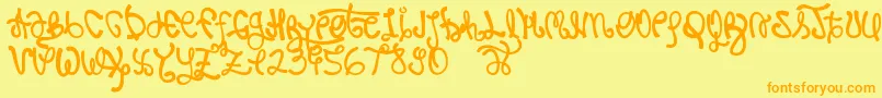 Rypote Font – Orange Fonts on Yellow Background