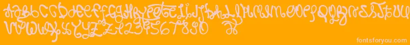 Rypote-Schriftart – Rosa Schriften auf orangefarbenem Hintergrund