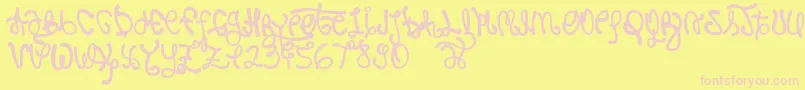 Rypote-Schriftart – Rosa Schriften auf gelbem Hintergrund