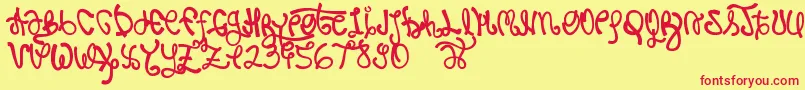 Rypote Font – Red Fonts on Yellow Background