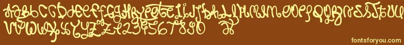 Rypote-fontti – keltaiset fontit ruskealla taustalla