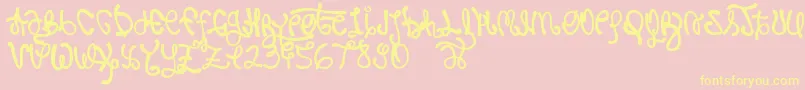 Rypote Font – Yellow Fonts on Pink Background