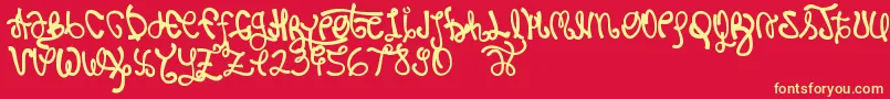 Rypote Font – Yellow Fonts on Red Background