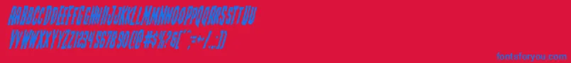 Czcionka Creepycrawlerscondital – niebieskie czcionki na czerwonym tle