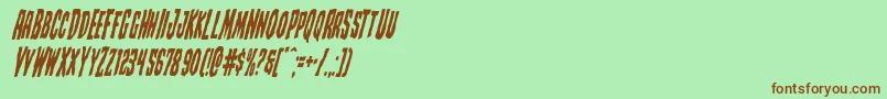 フォントCreepycrawlerscondital – 緑の背景に茶色のフォント