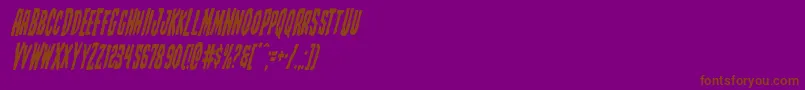 フォントCreepycrawlerscondital – 紫色の背景に茶色のフォント