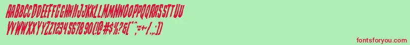 フォントCreepycrawlerscondital – 赤い文字の緑の背景