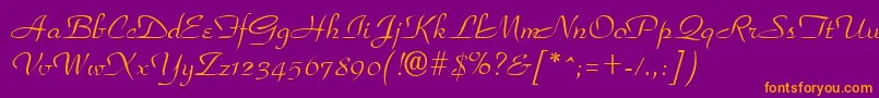 GeParkscript Font – Orange Fonts on Purple Background