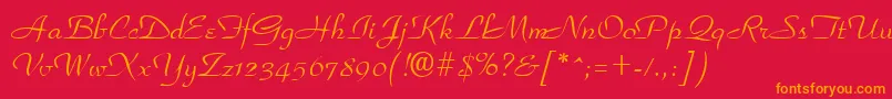 GeParkscript Font – Orange Fonts on Red Background