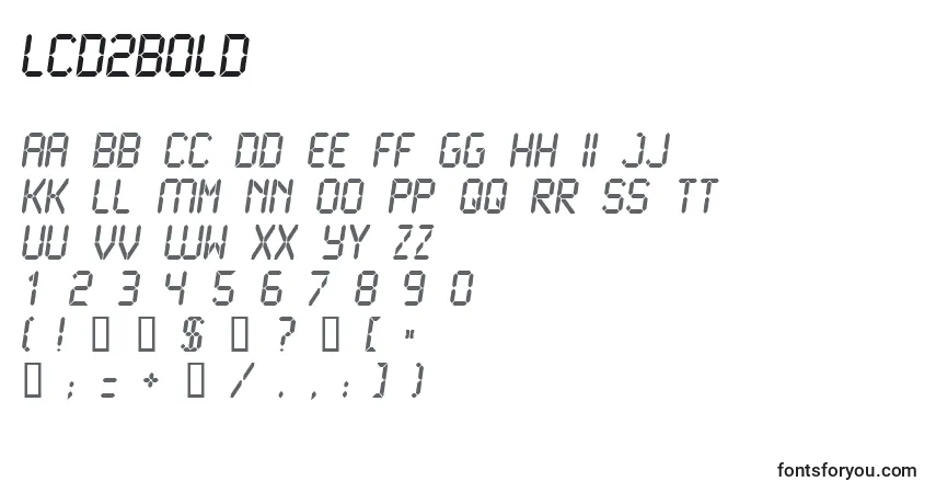 Шрифт Lcd2Bold – алфавит, цифры, специальные символы