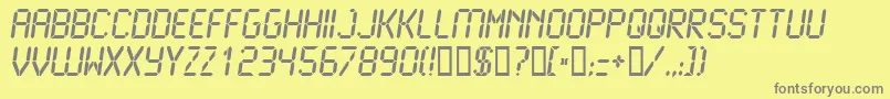 Lcd2Bold Font – Gray Fonts on Yellow Background