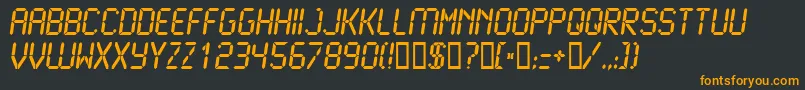 Lcd2Bold Font – Orange Fonts on Black Background