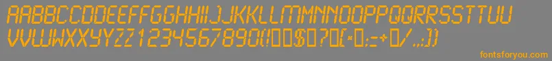 Lcd2Bold Font – Orange Fonts on Gray Background