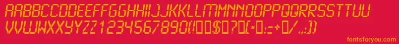 Lcd2Bold Font – Orange Fonts on Red Background