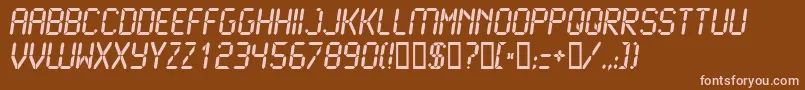 Lcd2Bold Font – Pink Fonts on Brown Background