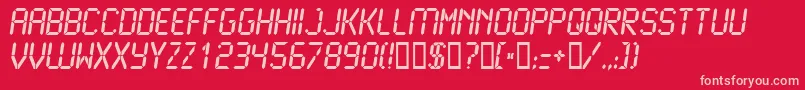 Lcd2Bold-Schriftart – Rosa Schriften auf rotem Hintergrund