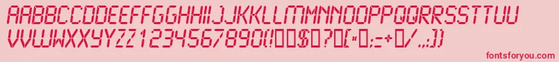 Lcd2Bold Font – Red Fonts on Pink Background