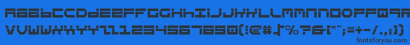 StuntmanLaser-Schriftart – Schwarze Schriften auf blauem Hintergrund