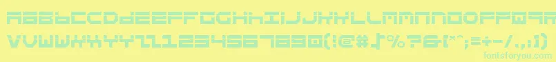 StuntmanLaser-Schriftart – Grüne Schriften auf gelbem Hintergrund