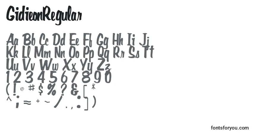 Шрифт GidieonRegular – алфавит, цифры, специальные символы