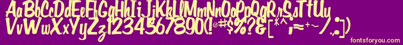 GidieonRegular-Schriftart – Gelbe Schriften auf violettem Hintergrund