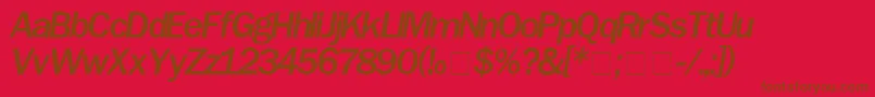 Czcionka Franklin Gothic Mediumitalic – brązowe czcionki na czerwonym tle