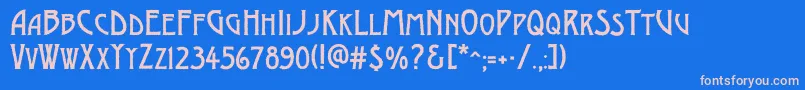 AModernocapsrg Font – Pink Fonts on Blue Background