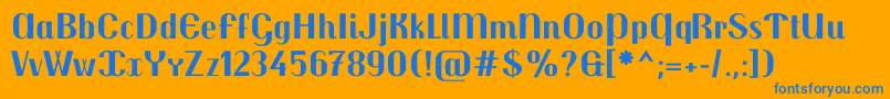 TrochutBold Font – Blue Fonts on Orange Background