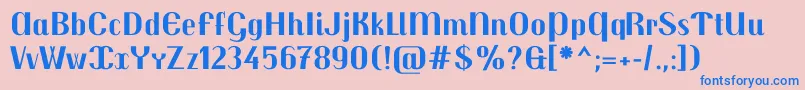 フォントTrochutBold – ピンクの背景に青い文字