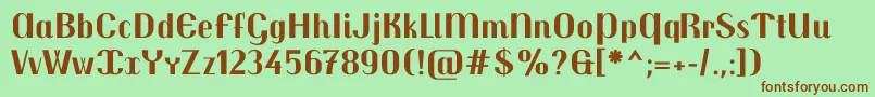 TrochutBold-fontti – ruskeat fontit vihreällä taustalla