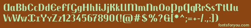 TrochutBold-fontti – vihreät fontit ruskealla taustalla