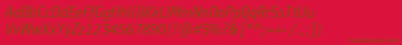 PfbulletinsansproItalic Font – Brown Fonts on Red Background