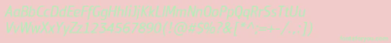 PfbulletinsansproItalic Font – Green Fonts on Pink Background