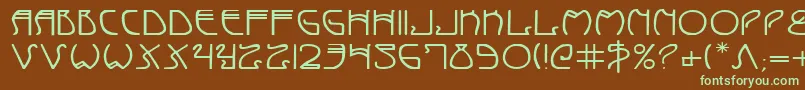 Шрифт CoyoteDecoExpanded – зелёные шрифты на коричневом фоне