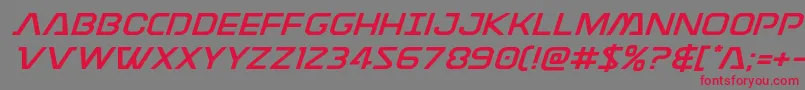 フォントDiscotechiaexpand – 赤い文字の灰色の背景