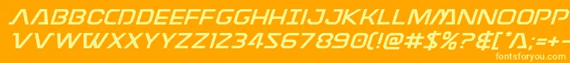 フォントDiscotechiaexpand – オレンジの背景に黄色の文字