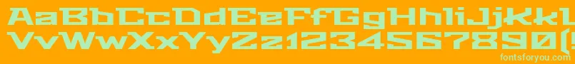 StalinistoneRegular Font – Green Fonts on Orange Background