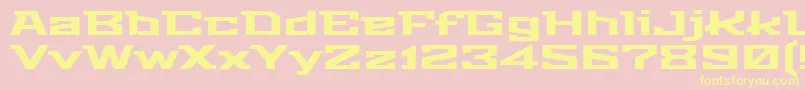 StalinistoneRegular-Schriftart – Gelbe Schriften auf rosa Hintergrund