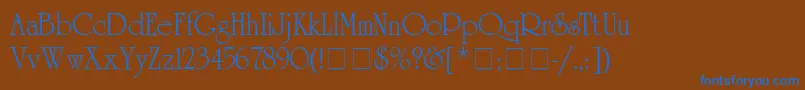 AcademSsi Font – Blue Fonts on Brown Background