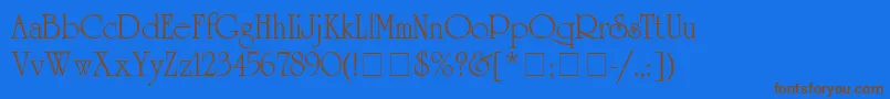 AcademSsi Font – Brown Fonts on Blue Background