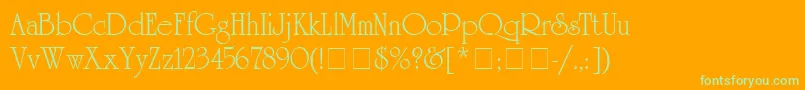 AcademSsi Font – Green Fonts on Orange Background