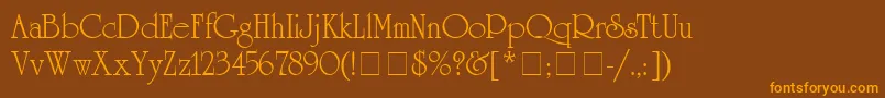 AcademSsi Font – Orange Fonts on Brown Background