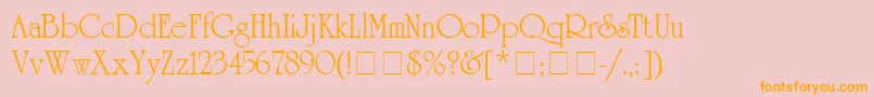 AcademSsi Font – Orange Fonts on Pink Background