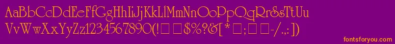 AcademSsi Font – Orange Fonts on Purple Background